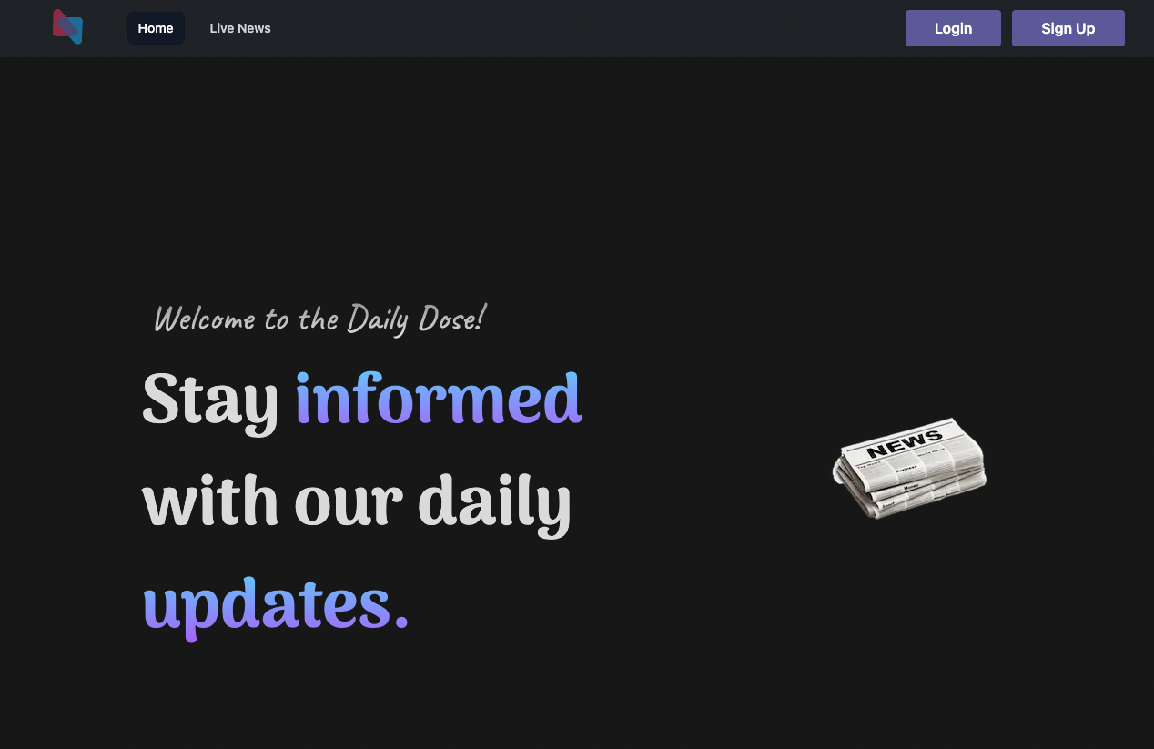 Daily Dose AI newsletter app screenshot