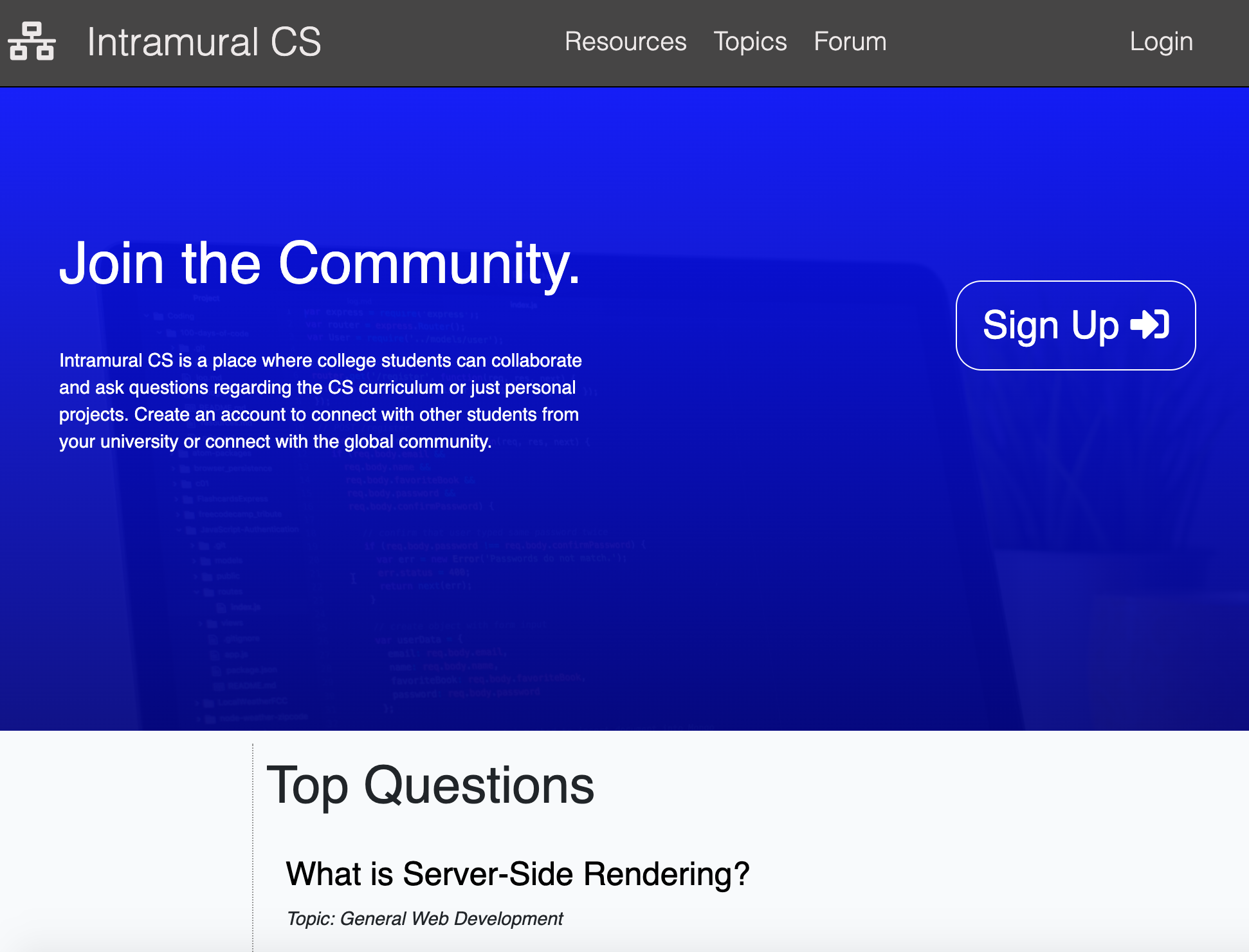 CS Forum website screenshot